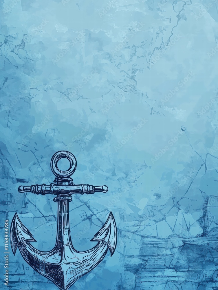 Aufkleber nautical map with anchor design and ample copy space for creative text and maritime themes. generati