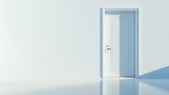 Modern Plain White Door with Smooth Surface