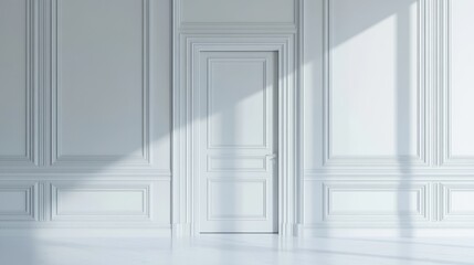 Obraz premium Elegant Polished White Door with Subtle Panel Details