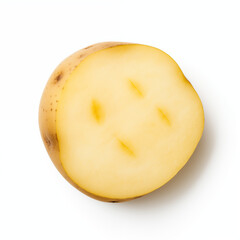 Potato Half Yellow Flesh Cross Section Isolated