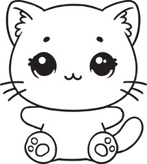Obraz premium cat cartoon coloring page