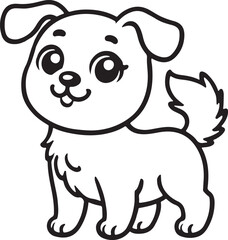 Fototapeta premium cartoon dog coloring page