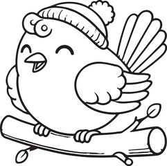 bird on a branch coloring page