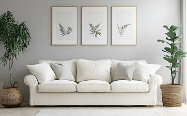 Naklejka premium Living room with interior design