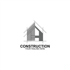 construction logo a initial icon with creative vector illustration