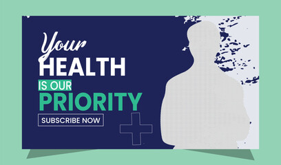 Health our priority YouTube thumbnail Design