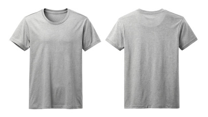 ash blank t shirt template from two sides isolated on white background