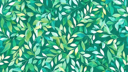   Green leaves on green background Top features yellow and green leaves