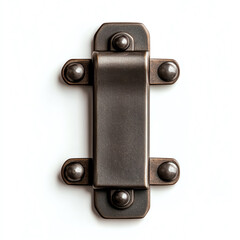 Decorative door handle on a white isolated background, showcasing intricate design and craftsmanship.