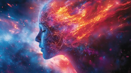 Exploring the cosmic mind abstract art digital creation fantasy