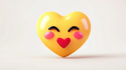 Emoji in love. Valentines day emoji. Heart love emotion. © Marta  Maksymiv