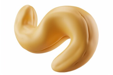 Abstract curved clay sculpture form