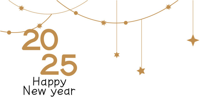 2025 happy new year illustration. New year decoration Calligraphy. Vector illustration.
