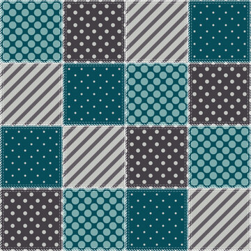 patchwork background with different patterns print for textile, paper, objects, seamless artistic decor handmade illustration vector	
