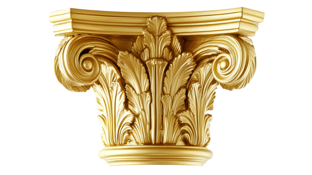 Golden Antique Column Architectural Detail  Image
