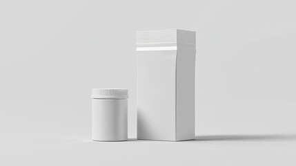 Milk or juice pack box with cap. Realistic 3d vector mockup set of blank white carton package with lid for beverage. Empty cardboard container for liquid product. Grocery pack template.