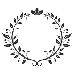 Elegant and Ornate Victorian Floral Wreath Divider Line Vector  Antiq Design - Perfect for Vintage Themes, Wedding Invitations, and Decorative Projects