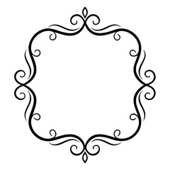 Elegant and Ornate Hand Drawn Swirl Frame Decorative Border Vector  R Design - Perfect for Vintage Themes, Wedding Invitations, and Decorative Projects