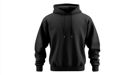 black sweater template. Sweatshirt long sleeve with clipping path, hoody for design mockup for print, isolated on white background. vector illustration