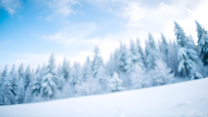 Fototapeta premium winter landscape with snow, Wintery Forest Scene