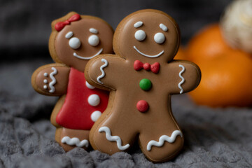 gingerbread person with christmas decorations
