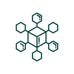 Blockchain Symbol Icon. Decentralized Network and Digital Ledger