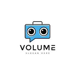 Cute radio cartoon concept logo design vector