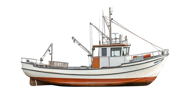 Isolated Fishing Boat Image, transparent background, High Resolution, Perfect for Design, 