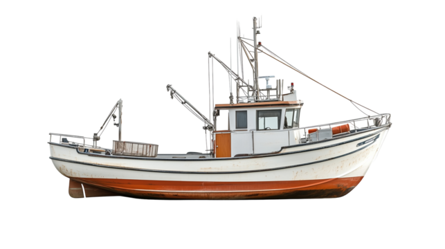 Isolated Fishing Boat Image, transparent background, High Resolution, Perfect for Design, 