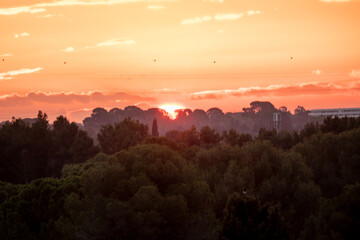 Obraz premium sunset in the city