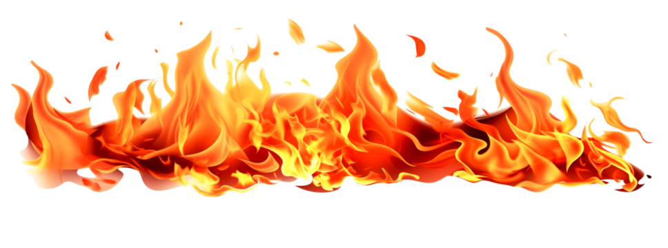Fiery flames isolated on a white background, a vector illustration design with a clipping path - Powered by Adobe