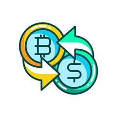 Crypto Exchange Icon. Cryptocurrency Trading and Swap Symbol