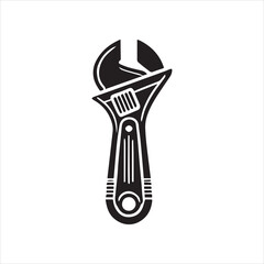 Minimalist Adjustable Wrench Vector Illustration