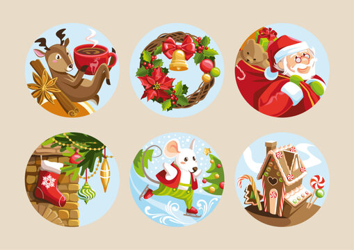 Christmas stickers Set 