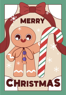 Christmas card Gingerbread Man