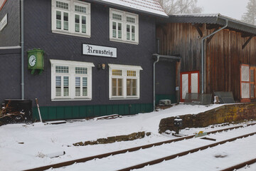 Bahnhof Rennsteig, Schmiedefeld am Rennsteig, Stadt Suhl, Thüringen, Deutschland 