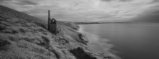 IR View - Sunset at Wheel Coates, North Cornwall, UK