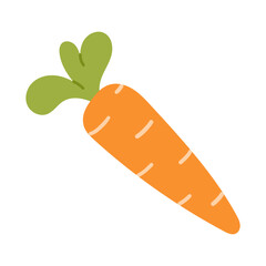 Carrot isolated on white background. Flat cartoon vector illustration