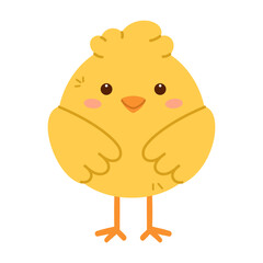 Cute little chick. Childish print for nursery, kids apparel, poster and postcard. Flat isolated vector illustration
