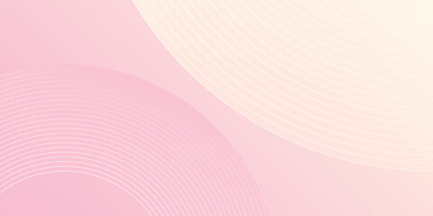 Minimalist banner background, pastel colorful, pink and yellow gradations. Circle effect simple art