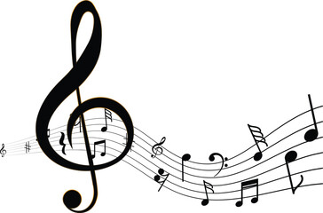 music notes on a white background vector