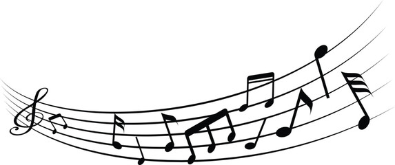 black and white music notes © Yakub Dhali