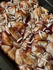 cherry bubble bread with almonds