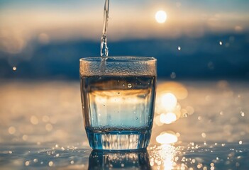 glass of water with ice