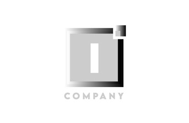 I grey gradient white square corporate letter alphabet logo icon design suitable for a company or business