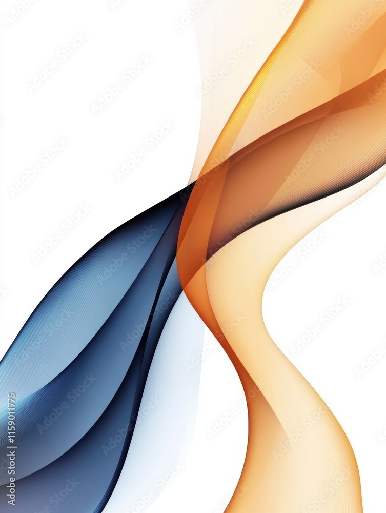 Fototapete Swirling glossy waves in vibrant colors creating a captivating abstract pattern. Generative AI