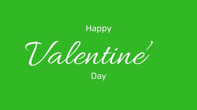 Valentine's Day Handwritten Animated color white background green screen, suitable for greeting cards, invitations, backgrounds etc.