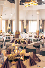 Elegant wedding banquet hall interior