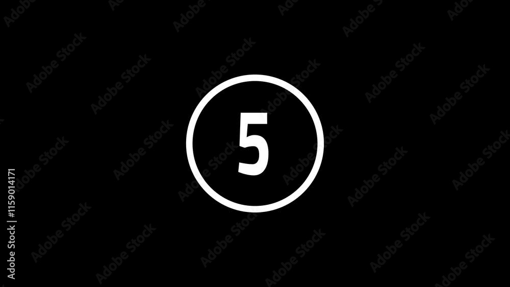 Wall mural modern simple 10 second countdown animation 4k quality, 10 second countdown with circle animation, 1