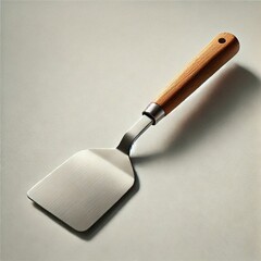 Spatula with a wood handle and stainless steel head